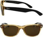 Ray-Ban Sonnenbrille New Wayfarer 2132 945/57 Honig Kristall Braun Polarisiert 55mm