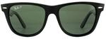 Lunettes De Soleil Ray-Ban Wayfarer 2140 901/58 Noir Vert G-15 Polaris&eacute; Medium 50mm