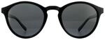 Polaroid Runde Unisex gl&auml;nzend schwarz grau polarisierte Sonnenbrille