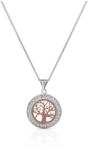 Zeeme Silber Halskette Silber 925 zweifarbig mit Lebensbaum-Motiv