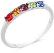 Zeeme Silber Ring Silber 925 rhodiniert mit bunten Kristallen