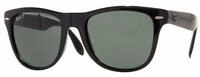 Ray-Ban Sonnenbrille Faltbare Wayfarer 4105 Schwarz Gr&uuml;n Polarisiert 601/58 54mm