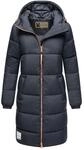 Marikoo lange Damen Steppjacke mit Kapuze & Kragen &ndash; Modell Nomadiaa