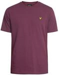 Dunkelviolettes T-Shirt mit Lyle & Scott-Markenlogo auf der Brust
