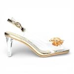 Laura Vita Damen-Sandalen Mira 01, durchsichtig-golden, zum Hineinschl&uuml;pfen,