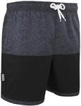 Herren Badehose mit Muster Grau Schwarz