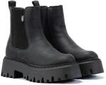 Buffalo Aspen Chelsea Damenlederstiefel In Schwarz