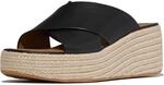 Fitflop Plattform-Leder-Damen Sandalen in Schwarz