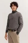 Bugatti Herren Sweattroyer im Materialmix Modern Fit