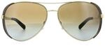 Michael Kors Aviator Womens Gold Chocolate noir brun gradient polaris&eacute; les lunettes