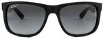 Ray-Ban Sonnenbrille Justin 4165 622/T3 Schwarzer Gummi Grau Gradient Polarisiert