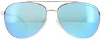 Michael Kors Aviator Womens Rose Gol White Blue Mirror Lunettes de soleil