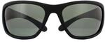 Polaroid Wrap Mens Rubber Schwarz Grau Polarisierte Sonnenbrille