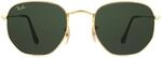 Ray-Ban Sonnenbrille sechseckig 3548N 001 Gold Gr&uuml;n G-15