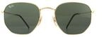 Ray-Ban Sonnenbrille Sechseck 3548N 001 Gold Gr&uuml;n