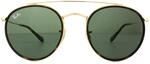 Ray-Ban Sonnenbrille Runde Doppelbr&uuml;cke 3647N 001 Gold Gr&uuml;n