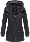 Marikoo leichte Damen &Uuml;bergangsjacke mit abnehmbarer Kapuze