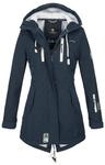 Marikoo lange Damen Steppjacke Abendsternchen mit abnehmbarer Kapuze
