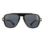Versace Piloten Sonnenbrille Herren Schwarz Grau Polarisierend