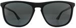 Polaroid Rectangle Mens Matte Schwarz Grau Polarisierte Sonnenbrille