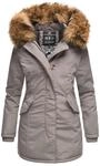 Marikoo Damen Winter Parka mit abnehmbarem Kunstfellkragen & Kapuze