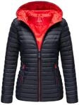 Marikoo Damen Steppjacke &ndash; Asraa, leicht mit Kapuze & Kontrastfutter