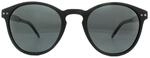 Polaroid Runde Unisex gl&auml;nzend schwarz grau polarisierte Sonnenbrille