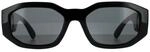 Versace Rechteckige Unisex Sonnenbrille Schwarz Dunkelgrau