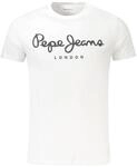 Pepe Jeans Wei&szlig;es Baumwoll-Herren-T-Shirt