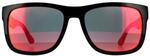 Tommy Hilfiger Rectangle Mens Black Red Mirror Sonnenbrillen