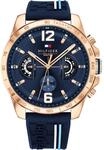 Stylische Herrenuhr von der Marke Tommy Hilfiger. Die Uhr hat ein Kautschukarmband,