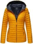 Marikoo Damen Steppjacke &ndash; Asraa, leicht mit Kapuze & Kontrastfutter