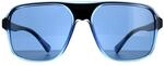 Dolce & Gabbana Square Mens Bleu transparent et noir noir DG6134 Lunettes de soleil