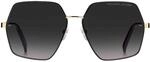 Marc Jacobs Dunkelgraue SF-Linsen-Sonnenbrille mit goldenen und schwarzen Details