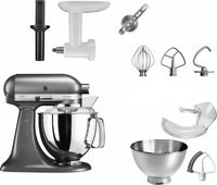 KitchenAid 4,8 L 5KSM175 Artisan K&uuml;chenmaschine Medaillon Silber