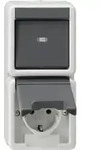 Gira Kombi AusWe/SCHUKO senkrecht KD WG AP Grau 417630