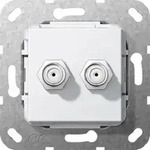 Gira SAT F Buchse 2-fach Gender Changer Einsatz Reinweiss 565103