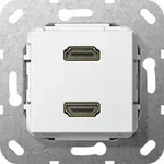 Gira HDMI 2-fach Gender Changer Einsatz Reinweiss 567103