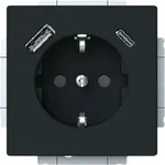 Busch-Jaeger SCHUKO&reg;-/USB-A+C Steckdose schwarz matt, 63x63, safety+