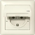 Gira SCHUKO-Steckdose KD+Set 1-fach Standard 55 Cremewei&szlig; IP44+Rahmen 415701