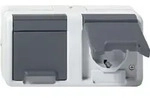 Gira Schuko-Steckdose 2-fach WG-AP grau IP44 waagerecht 478130