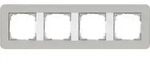 Gira Abdeckrahmen 4-fach E3 Grau/Reinweiss gl&auml;nzend 0214412
