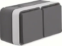 Berker 47843535, Berker Steckdose SCHUKO 2-fach waagerecht mit Klappdeckel...