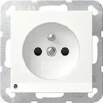 Gira Steckdose Erdstift LED-Leuchte + SH System 55 Reinwei&szlig; matt 448927