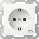 Gira SCHUKO-Steckdose Aufdruck EDV System 55 Reinwei&szlig; matt 445827