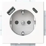 Busch-Jaeger SCHUKO&reg;-/USB-A+C Steckdose studiowei&szlig; matt, 63x63, safety+