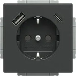 Busch-Jaeger SCHUKO&reg;-/USB-A+C Steckdose anthrazit gl&auml;nzend, 63x63, safety+
