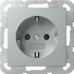 Gira SCHUKO-Steckdose ohne Krallen System 55 Aluminium 446626