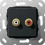 Gira Cinch Audio Gender Changer Einsatz Schwarz matt 563110