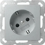 Gira SCHUKO-Steckdose 30&deg; + SH System 55 Aluminium 441826